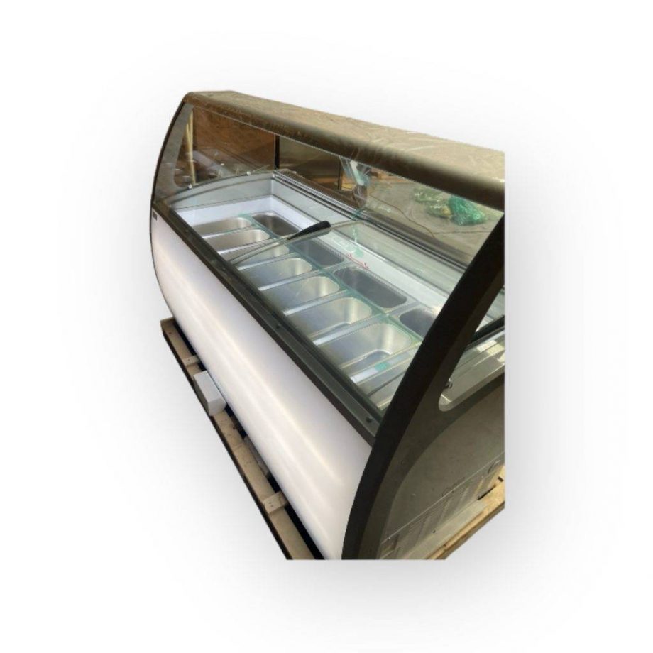 Gelato Ice Cream Freezer with 12 Tubs