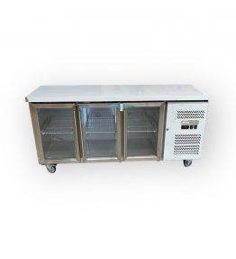 Bench Top Stainless Steel Triple Glass door Fridge